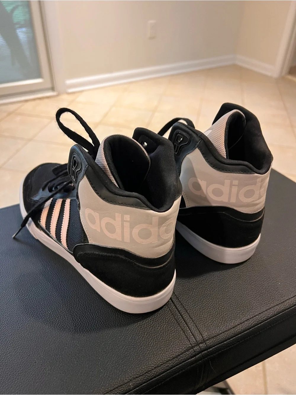 Women's 9 Adidas Originals Extaball Up sneakers - black/light pink colorway - Picture 4 of 5